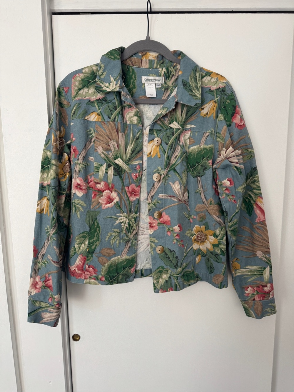 Coldwater Creek Blue Floral Jacket